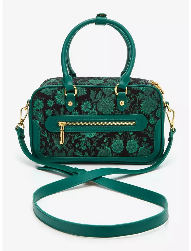 Wicked Oz Green Floral Handbag with Bag Chain