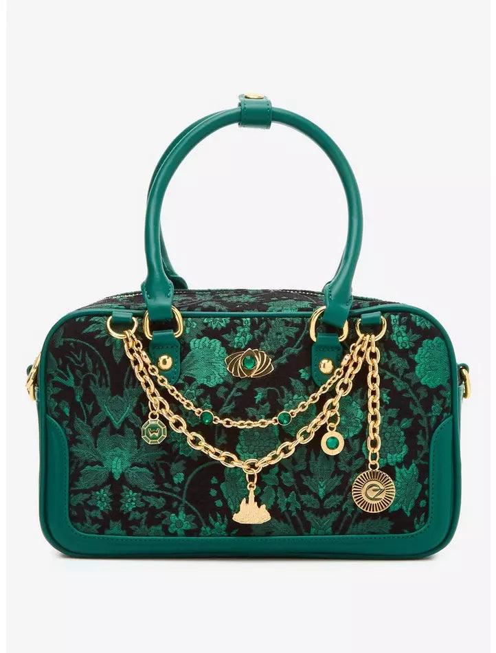 Wicked Oz Green Floral Handbag with Bag Chain