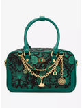 Wicked Oz Green Floral Handbag with Bag Chain