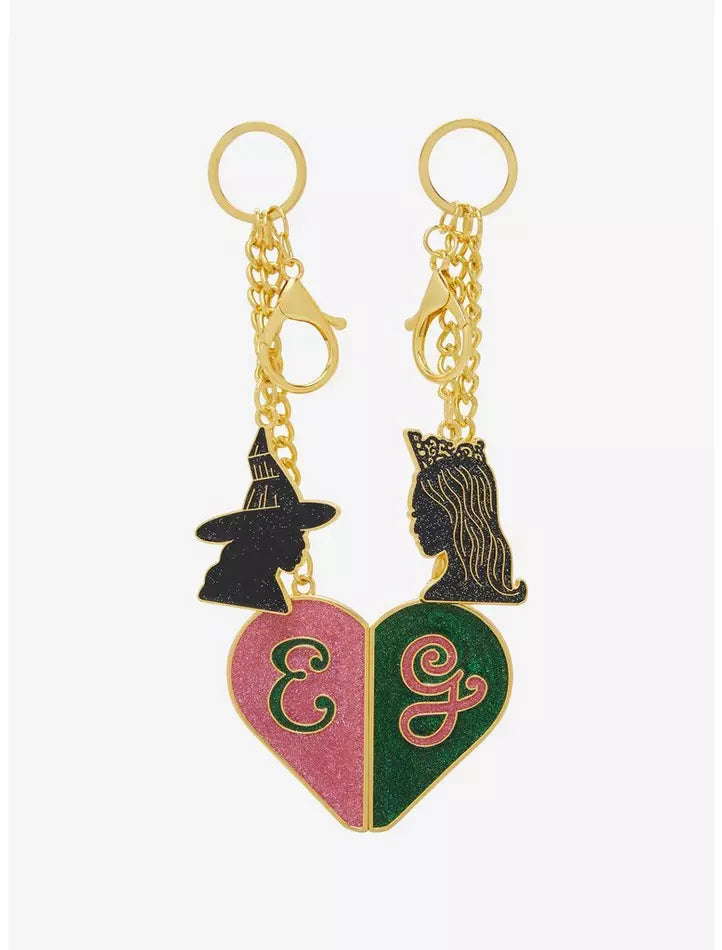 Wicked Glinda & Elphaba Magnetic Heart Bestie Keychain Set