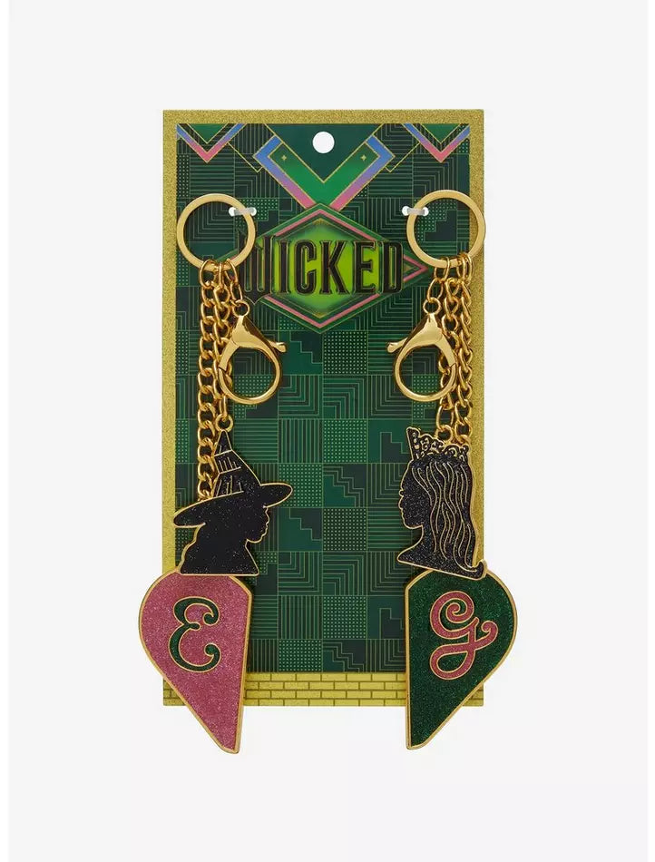 Wicked Glinda & Elphaba Magnetic Heart Bestie Keychain Set