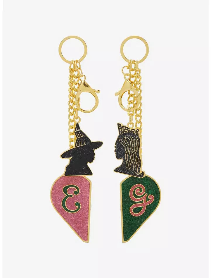 Wicked Glinda & Elphaba Magnetic Heart Bestie Keychain Set