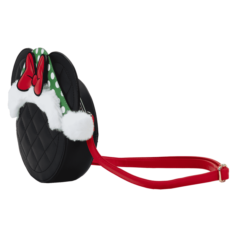 Loungefly Minnie Mouse Polka Dot Santa Hat Quilted Crossbody Bag