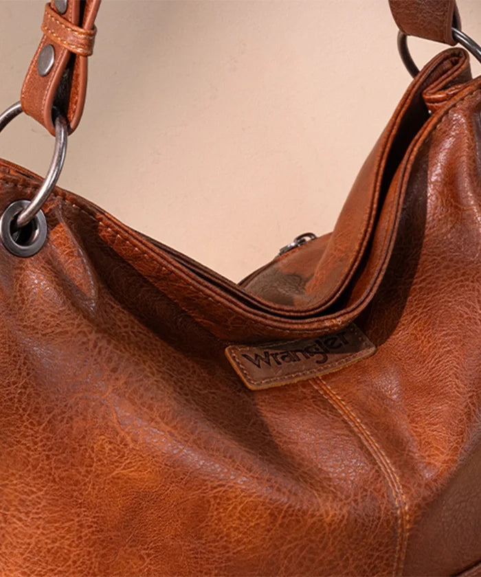 Wrangler Brown Leopard Hobo Shoulder Bag