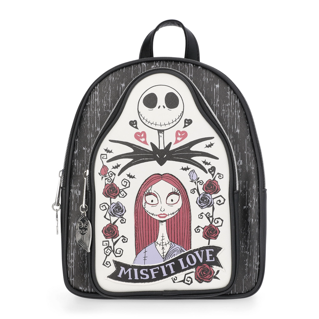 Disney Nightmare Before Christmas Misfit Love 10" Mini Backpack, Black