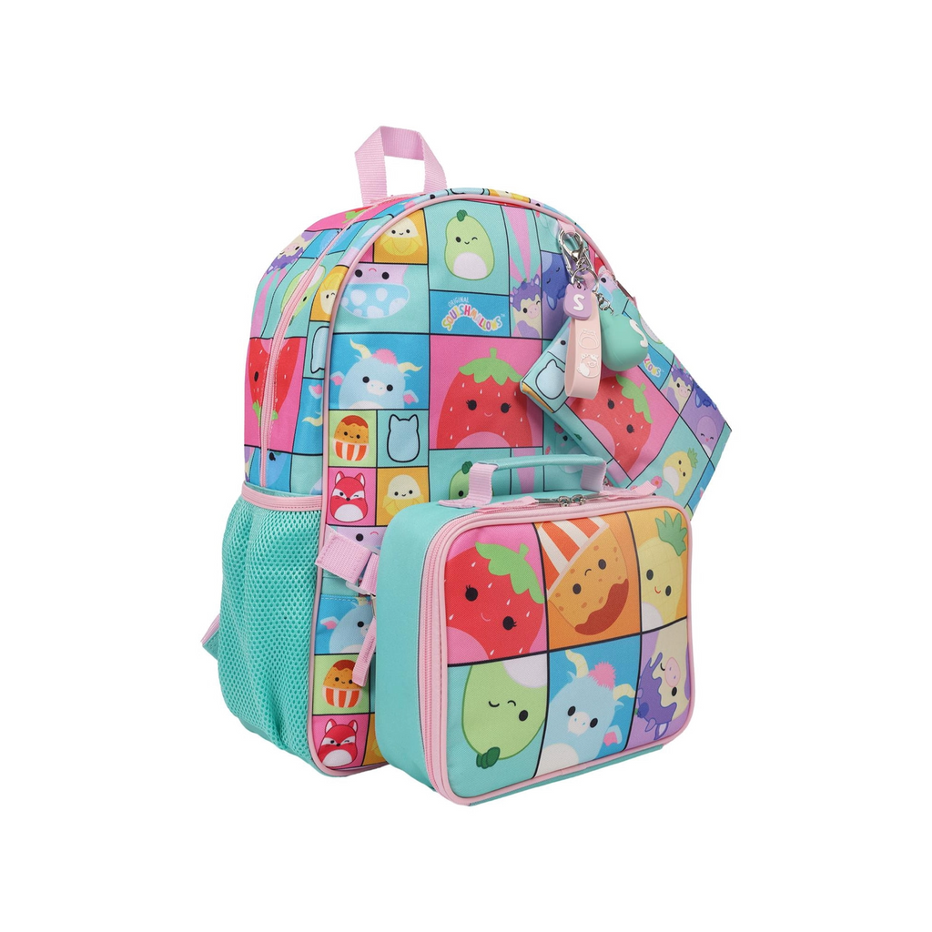 Squishmallow 5-Piece Backpack Set with Detachable Lunch Bag